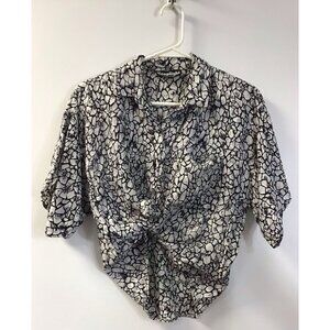 Vintage/Retro Stoplight of California Crop Shirt Size Medium Black Blouse Top 🤍